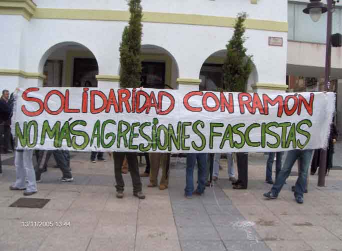 Pancarta exibida por la Asamblea Antifascista de Sanse y Alcobendas (Foto: Gaceta Antifascista)