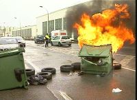 Barricadas en el aeropuerto.