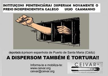 Cartaz da campanha nacional de Ceivar contra o traslado de Caamanho a Puerto I.