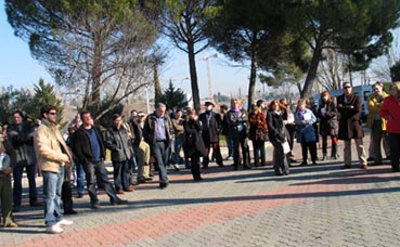 Imagen de la primera concentración realizada por los trabajadores en huelga