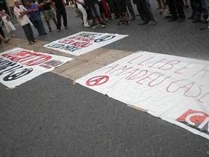 Barcelona. Foto. Concentración libertad Amadeu Casellas. CNT-AIT