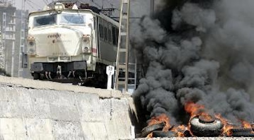 barricada tren